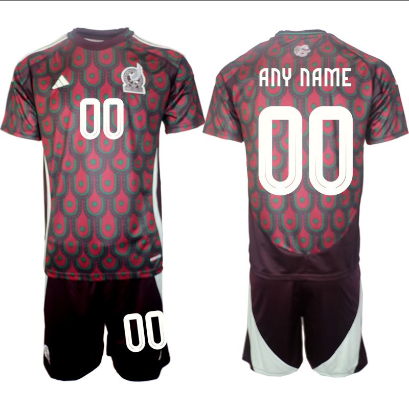 Men 2024-2025 Season Mexico home red customized Soccer Jersey->customized soccer jersey->Custom Jersey